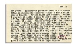 Hunter S. Thompson Letter While Working on Hells Angels in Early 1966 -- ...a Hells Angels funeral. Mother Miles got snuffed...